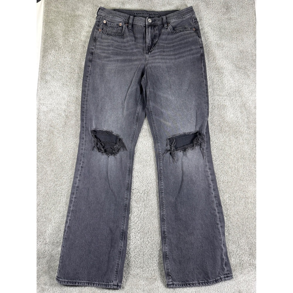 American Eagle 90s Bootcut Distressed Jeans Faded Black Size 10 Regular